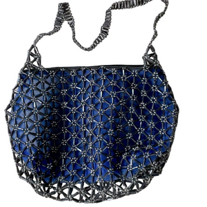 Nicole Lee Black Beaded Rhinestone Bag